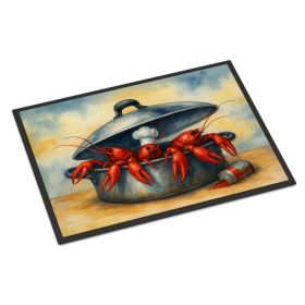 Crawfish Cooking Doormat Front Door Mat Indoor Outdoor Rugs for Entryway, Non Slip Washable Low Pile, 18H X 27W