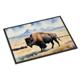 Prairie Bison Doormat Front Door Mat Indoor Outdoor Rugs for Entryway, Non Slip Washable Low Pile, 24H X 36W