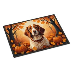 Brittany Spaniel Fall Doormat Front Door Mat Indoor Outdoor Rugs for Entryway, Non Slip Washable Low Pile, 24H X 36W