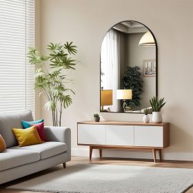 Arched Bathroom Mirror with Metal Frame, Rust-Resistant Anti-Fog Vanity Mirror for Bedroom, Entryway, Living Room