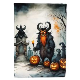 Krampus The Christmas Demon Spooky Halloween House Flag Large Porch Sleeve Pole Decorative Outside Yard Banner Artwork Wall Hanging, Polyester, House (Option: Default)