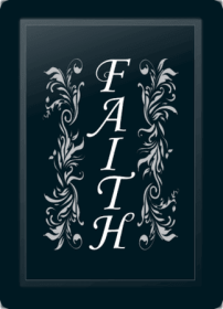 Faith Floral Vertical Silver Logo Panel (Logo Panel Size: 24" Panel for Xpression Gaming Chair Only)