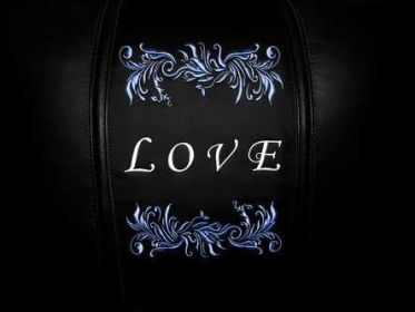 Love Floral Horizontal Blue Logo Panel (Logo Panel Size: 24" Panel for Xpression Gaming Chair Only)